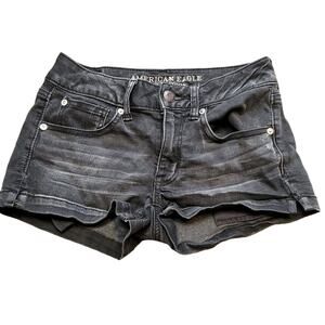 American Eagle Outfitters AE Shortie Shorts Charcoal Black Size 2 Cotton Viscose